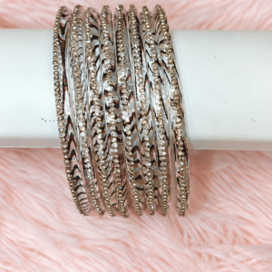 Flower Stone Metal Bangles