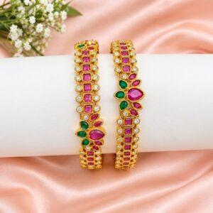 3D Stone Floral Cluster Bangles