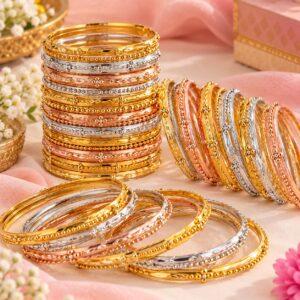 Designer Beaded Metal Bangles